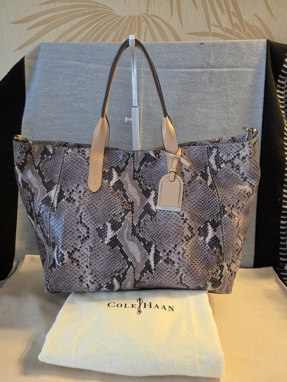 Cole Haan Snake Print Tote with Original Dust Bag - Picture 2 of 8